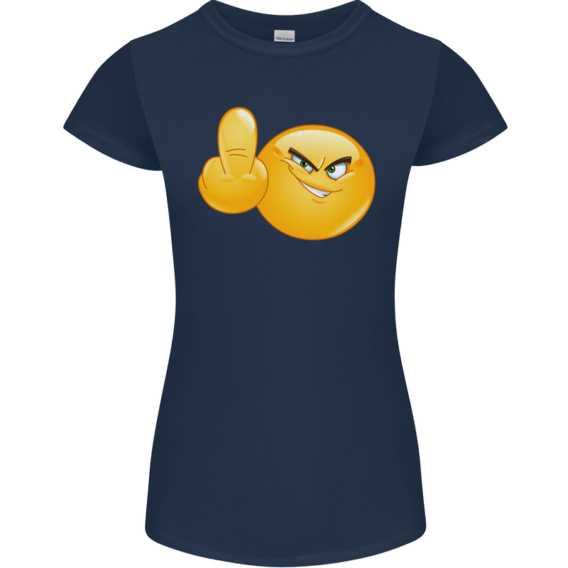Middle Finger Flip Funny Offensive Womens Petite Cut T-Shirt