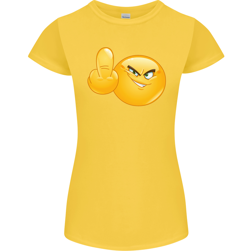 Middle Finger Flip Funny Offensive Womens Petite Cut T-Shirt