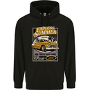 Endless Summer American Muscle Car Surfing Mens 80% Cotton Hoodie Black