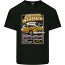 Endless Summer American Muscle Car Surfing Mens Cotton T-Shirt Tee Top Black