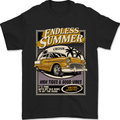 Endless Summer American Muscle Car Surfing Mens T-Shirt 100% Cotton Black