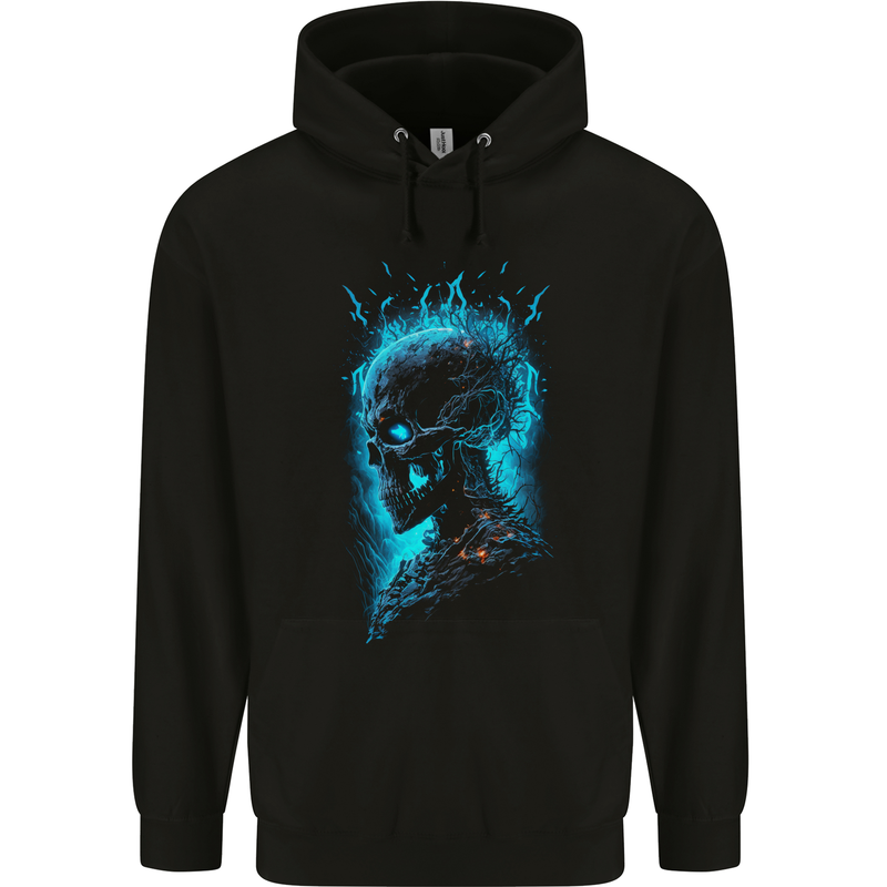 Energy Skull Heavy Metal Rock Music Biker Childrens Kids Hoodie Black