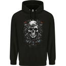 Engine Skull Car Motorcycle Biker Mechanic Mens 80% Cotton Hoodie Black