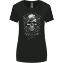 Engine Skull Car Motorcycle Biker Mechanic Womens Wider Cut T-Shirt Black