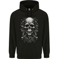 Engine Skull Motorcycle Biker Mechanic Car Childrens Kids Hoodie Black