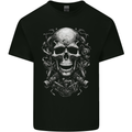 Engine Skull Motorcycle Biker Mechanic Car Kids T-Shirt Childrens Black