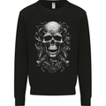 Engine Skull Motorcycle Biker Mechanic Car Mens Sweatshirt Jumper Black