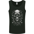 Engine Skull Motorcycle Biker Mechanic Car Mens Vest Tank Top Black