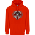 England Bodybuilding Flag Gym Training English Mens 80% Cotton Hoodie Bright Red
