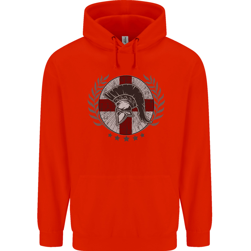 England Bodybuilding Flag Gym Training English Mens 80% Cotton Hoodie Bright Red