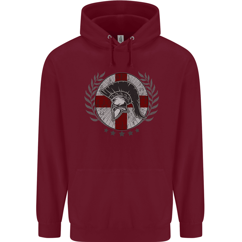 England Bodybuilding Flag Gym Training English Mens 80% Cotton Hoodie Maroon