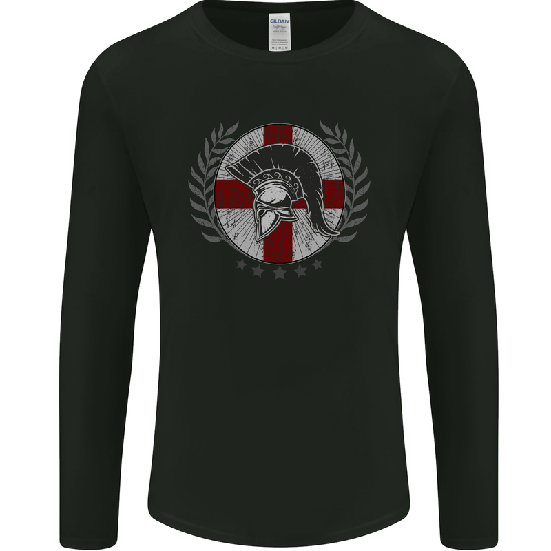 England Bodybuilding Flag Gym Training English Mens Long Sleeve T-Shirt Black