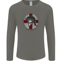 England Bodybuilding Flag Gym Training English Mens Long Sleeve T-Shirt Charcoal