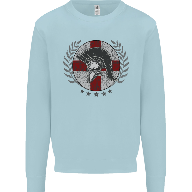 England Bodybuilding Flag Gym Training English Mens Sweatshirt Jumper Light Blue