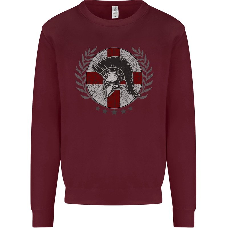 England Bodybuilding Flag Gym Training English Mens Sweatshirt Jumper Maroon