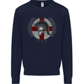 England Bodybuilding Flag Gym Training English Mens Sweatshirt Jumper Navy Blue