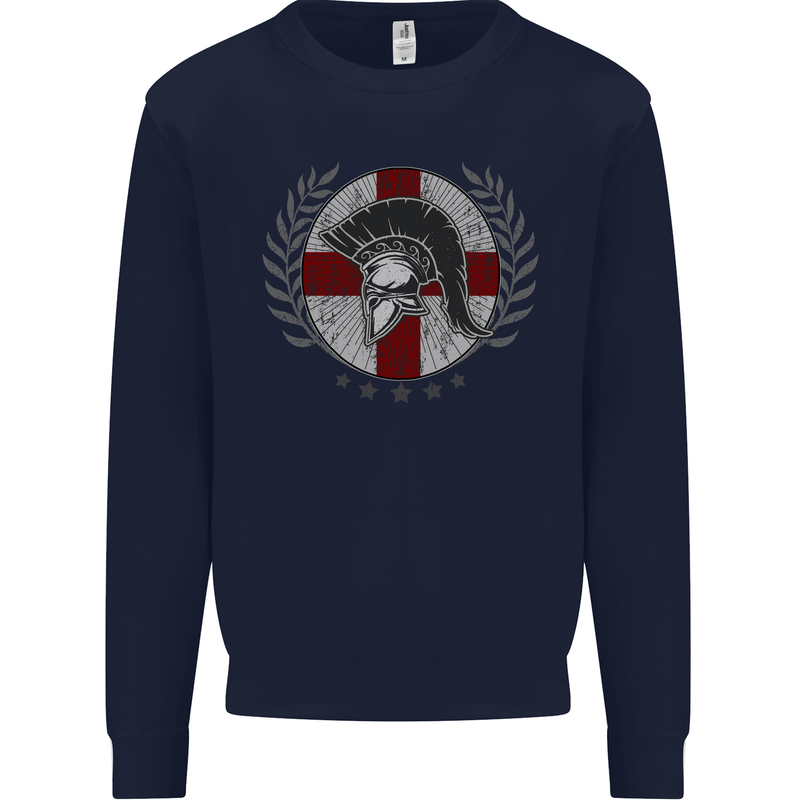 England Bodybuilding Flag Gym Training English Mens Sweatshirt Jumper Navy Blue