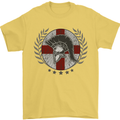 England Bodybuilding Flag Gym Training English Mens T-Shirt 100% Cotton Yellow