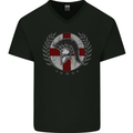 England Bodybuilding Flag Gym Training English Mens V-Neck Cotton T-Shirt Black