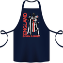 England Born & Bred St Georges Day Cotton Apron 100% Organic Navy Blue