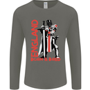 England Born & Bred St Georges Day Mens Long Sleeve T-Shirt Charcoal