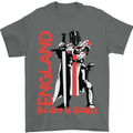 England Born & Bred St Georges Day Mens T-Shirt 100% Cotton Charcoal