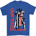 England Born & Bred St Georges Day Mens T-Shirt 100% Cotton Royal Blue