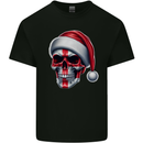 England Christmas Skull Xmas English Flag Biker Kids T-Shirt Childrens Black
