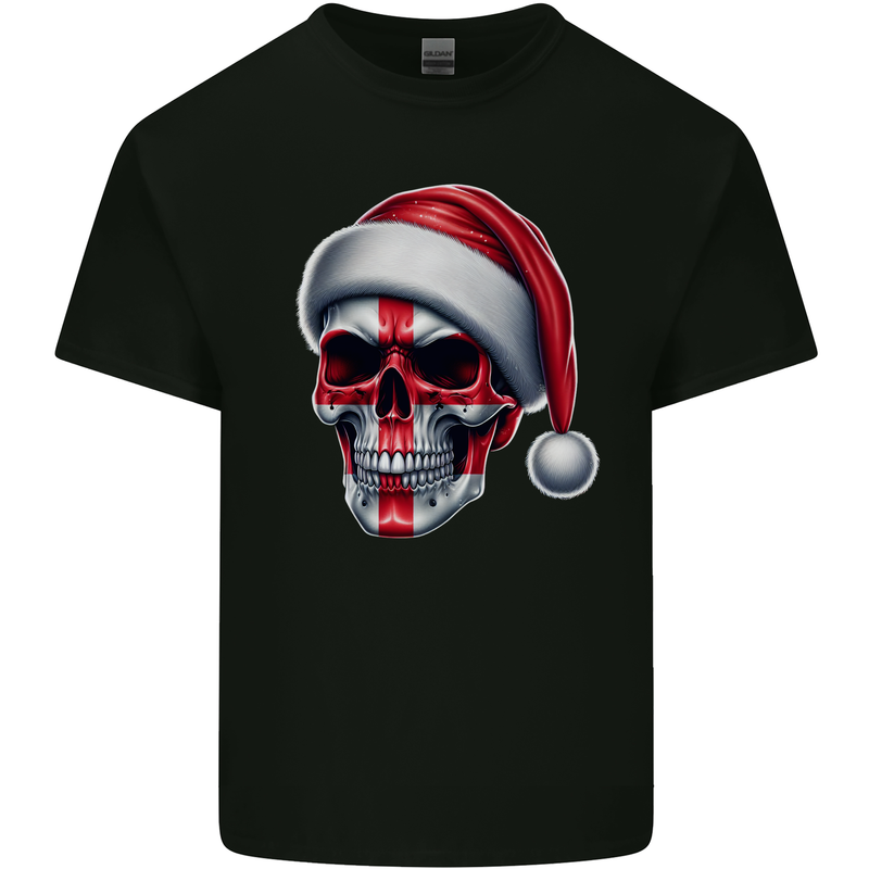 England Christmas Skull Xmas English Flag Biker Kids T-Shirt Childrens Black