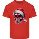 England Christmas Skull Xmas English Flag Biker Kids T-Shirt Childrens Red