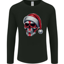 England Christmas Skull Xmas English Flag Biker Mens Long Sleeve T-Shirt Black