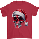 England Christmas Skull Xmas English Flag Biker Mens T-Shirt 100% Cotton Red
