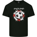 England Flag Football St George Cross Mens Cotton T-Shirt Tee Top Black