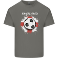 England Flag Football St George Cross Mens Cotton T-Shirt Tee Top Charcoal