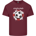 England Flag Football St George Cross Mens Cotton T-Shirt Tee Top Maroon