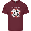 England Flag Football St George Cross Mens Cotton T-Shirt Tee Top Maroon