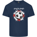 England Flag Football St George Cross Mens Cotton T-Shirt Tee Top Navy Blue