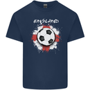 England Flag Football St George Cross Mens Cotton T-Shirt Tee Top Navy Blue