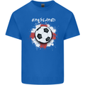 England Flag Football St George Cross Mens Cotton T-Shirt Tee Top Royal Blue