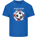 England Flag Football St George Cross Mens Cotton T-Shirt Tee Top Royal Blue