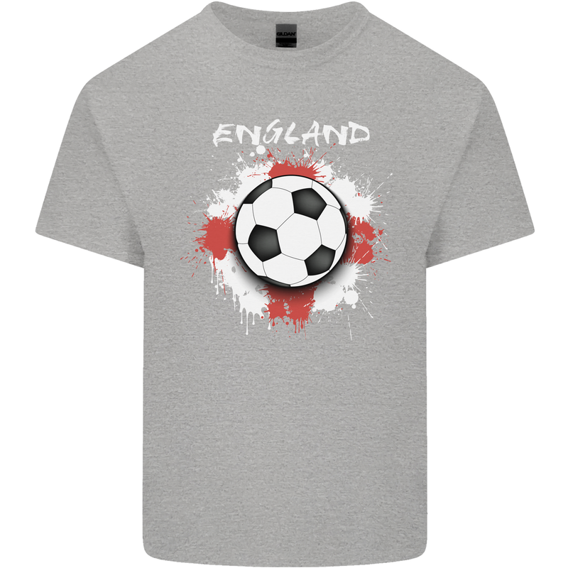 England Flag Football St George Cross Mens Cotton T-Shirt Tee Top Sports Grey