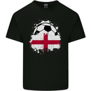 England Football Flag Mens Cotton T-Shirt Tee Top Black