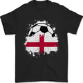 England Football Flag Mens T-Shirt 100% Cotton Black