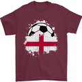 England Football Flag Mens T-Shirt 100% Cotton Maroon