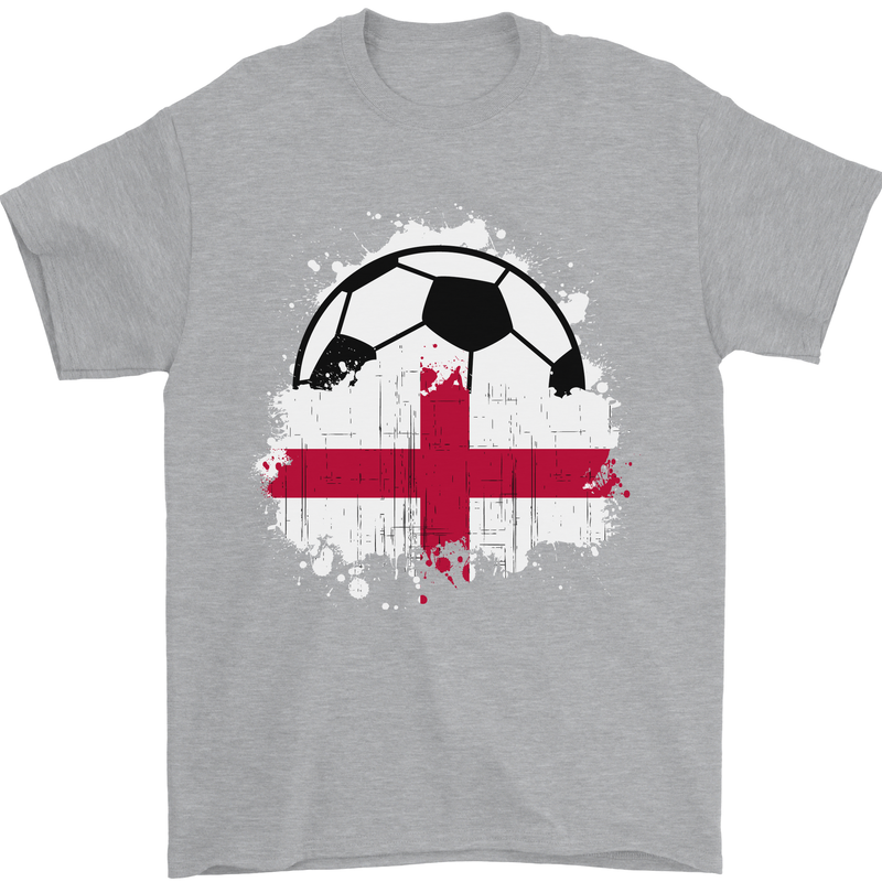England Football Flag Mens T-Shirt 100% Cotton Sports Grey