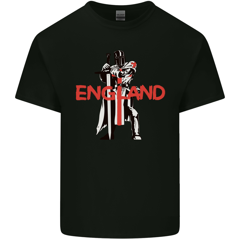 England St Georges Day Knights Templar Flag Mens Cotton T-Shirt Tee Top Black
