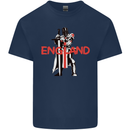 England St Georges Day Knights Templar Flag Mens Cotton T-Shirt Tee Top Navy Blue
