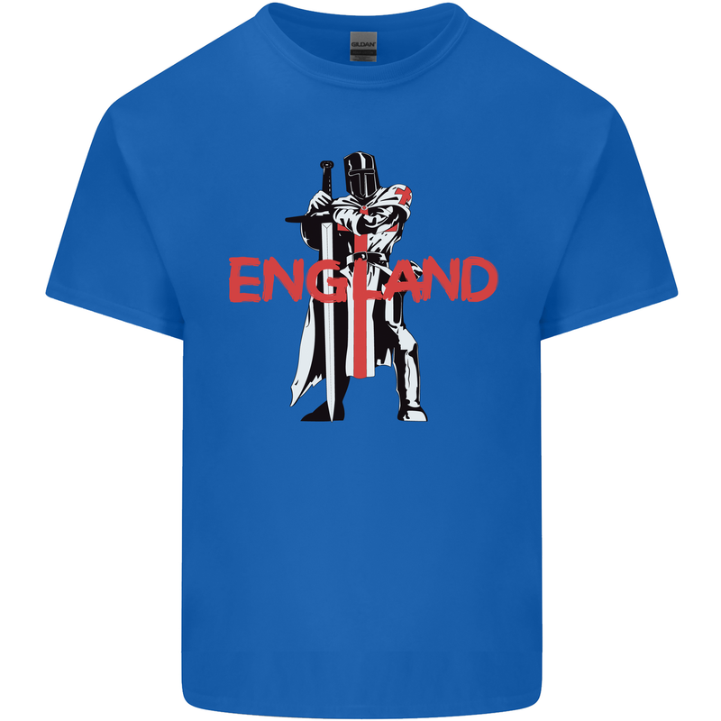 England St Georges Day Knights Templar Flag Mens Cotton T-Shirt Tee Top Royal Blue