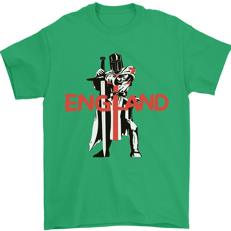 England St Georges Day Knights Templar Flag Mens T-Shirt 100% Cotton Irish Green