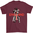 England St Georges Day Knights Templar Flag Mens T-Shirt 100% Cotton Maroon